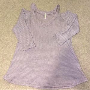 Waffle Peep Shoulder Sweater